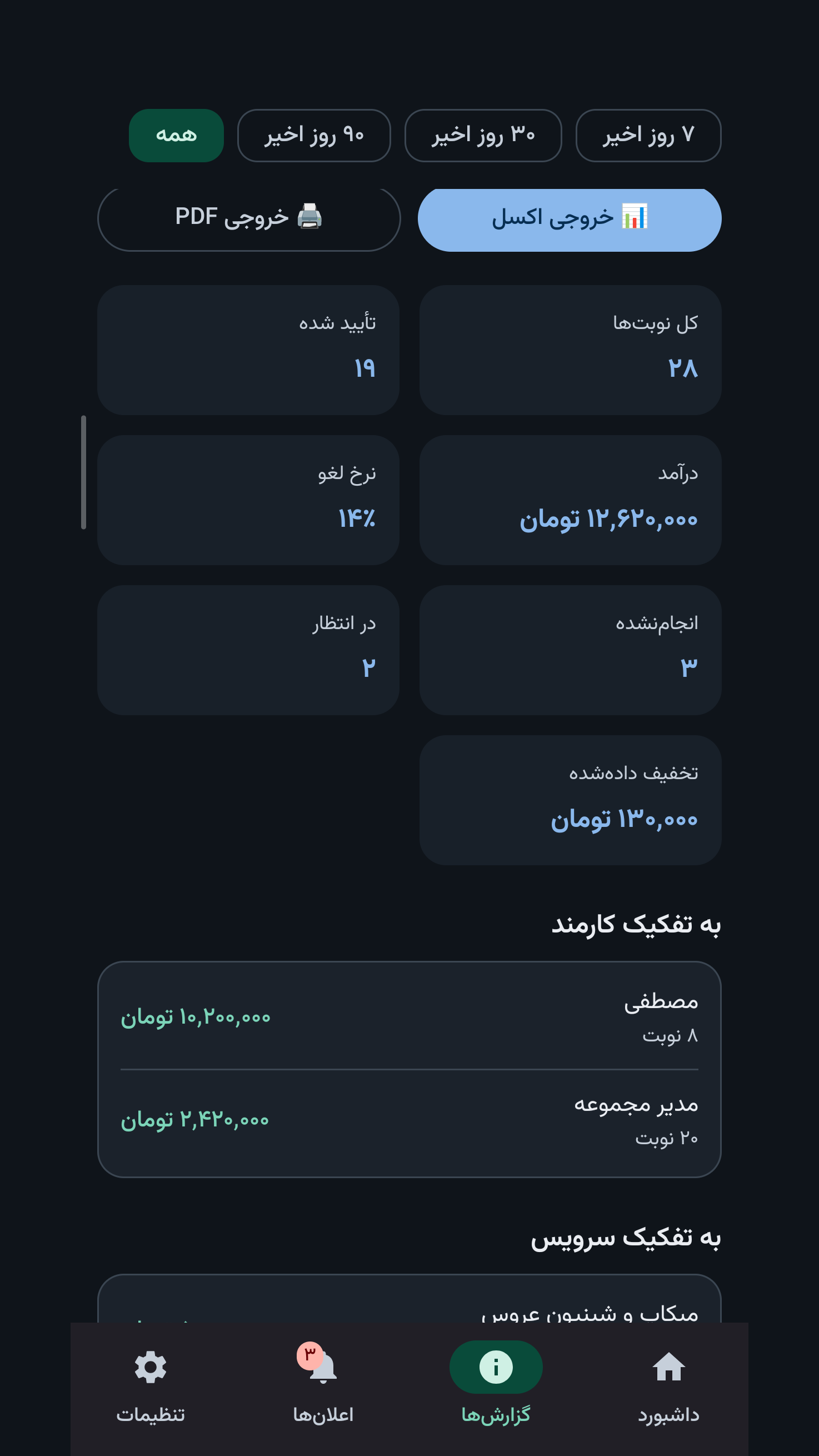 اسکرین شات 2 برنامه وقتچی | نوبتدهی آنلاین و مدیریت رزرو