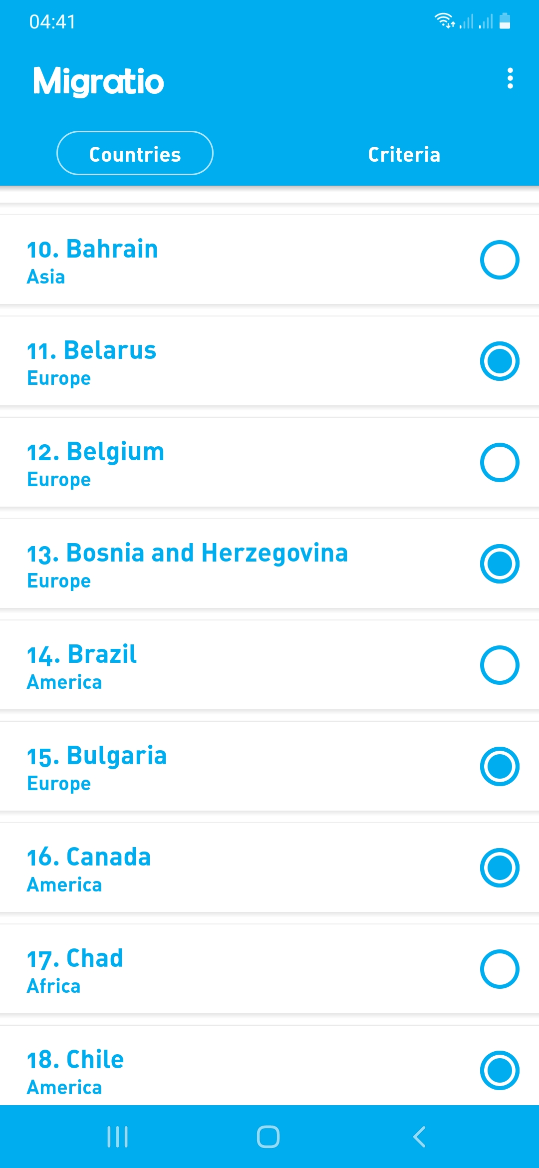 اسکرین شات 3 برنامه بهترین کشور برای مهاجرت من