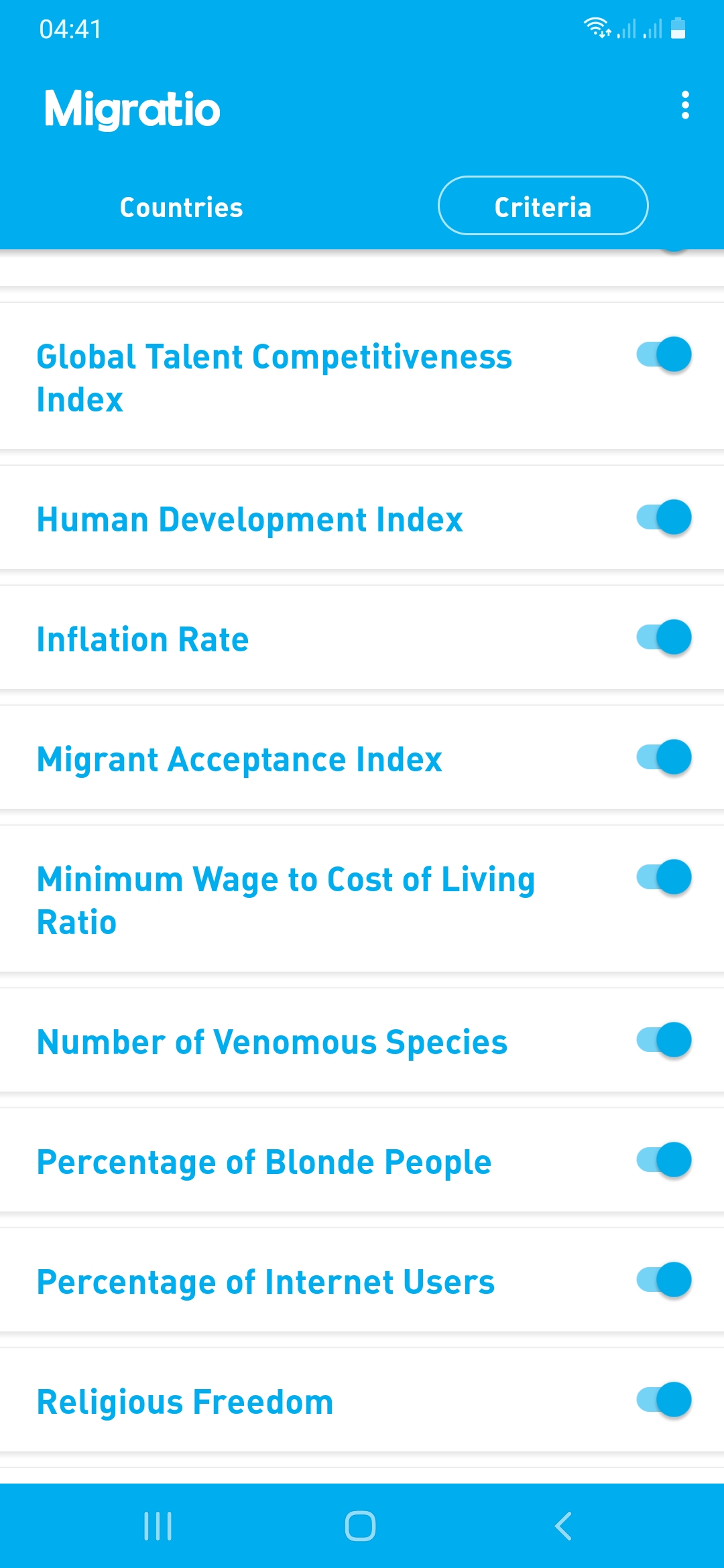 اسکرین شات 4 برنامه بهترین کشور برای مهاجرت من