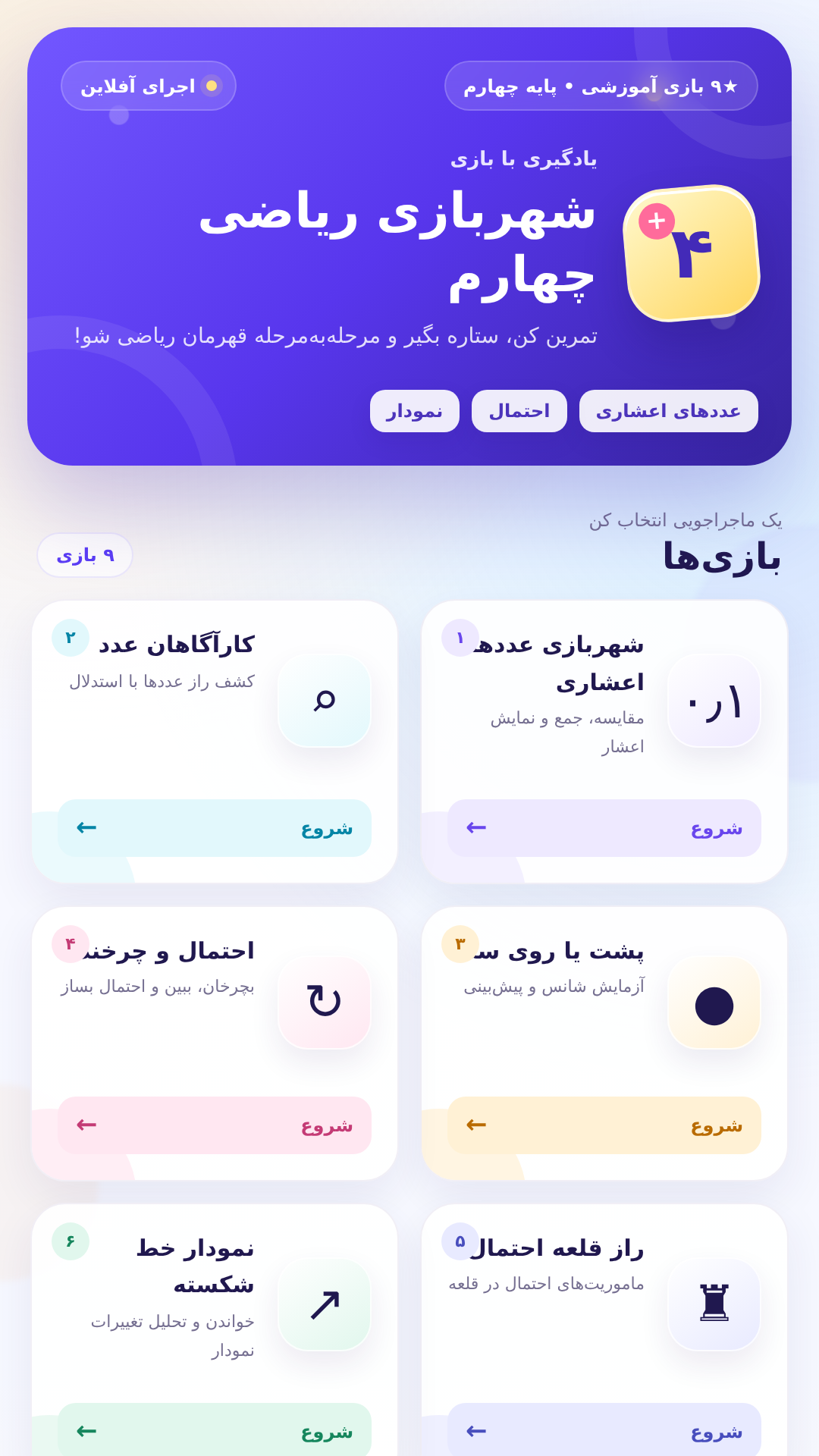 اسکرین شات 1 بازی شهربازی ریاضی چهارم