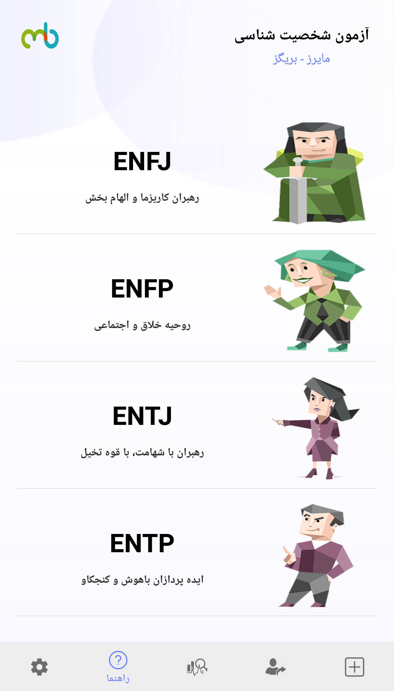 اسکرین شات 4 برنامه شخصیت شناسی