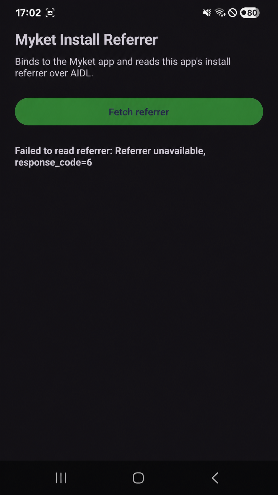 اسکرین شات 3 برنامه ‏برنامه‌ی نمونه‌ی Install Referrer
