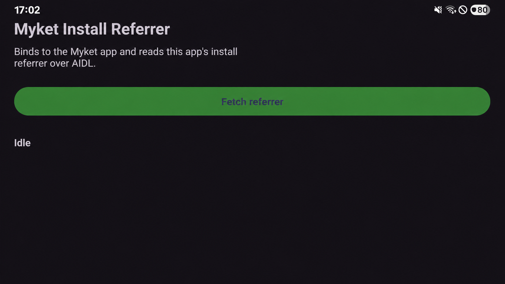 اسکرین شات 1 برنامه ‏برنامه‌ی نمونه‌ی Install Referrer