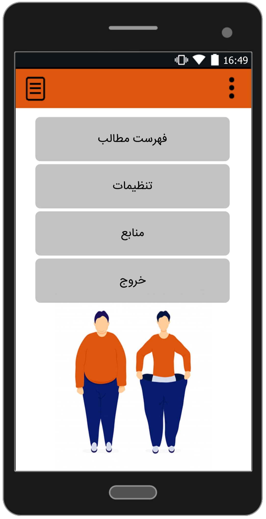 اسکرین شات 1 برنامه رژیم آقایان (لاغری سریع)
