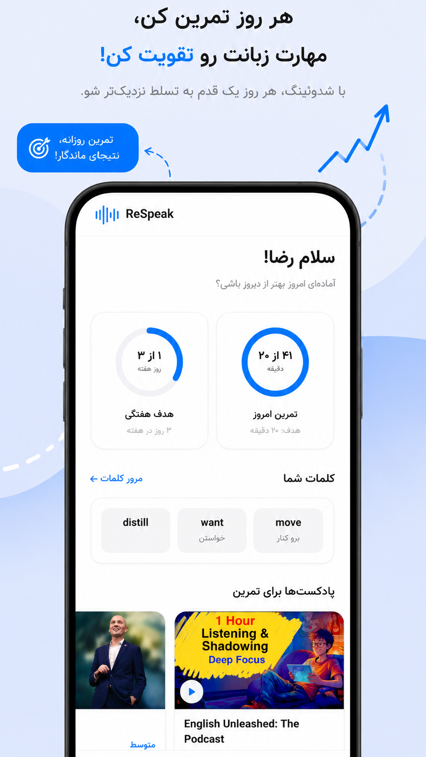 اسکرین شات 1 برنامه ری اسپیک - آموزش زبان
