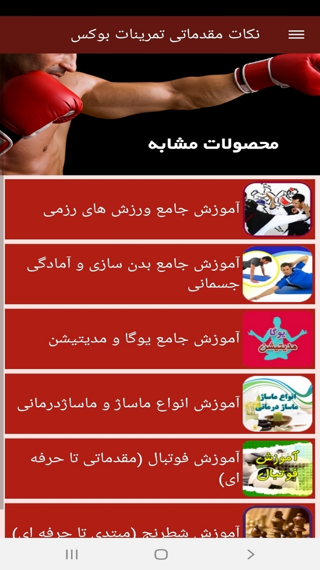 اسکرین شات 2 برنامه نکات مقدماتی تمرینات بوکس