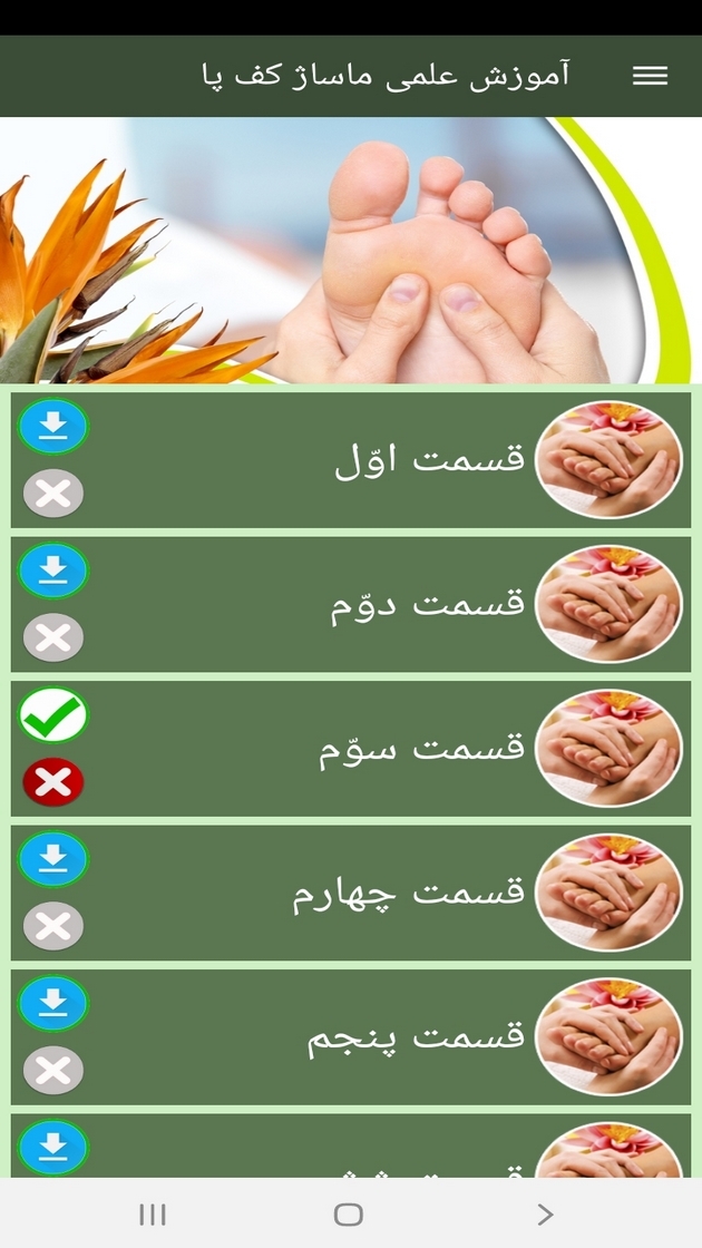 اسکرین شات 12 برنامه آموزش علمی ماساژ کف پا