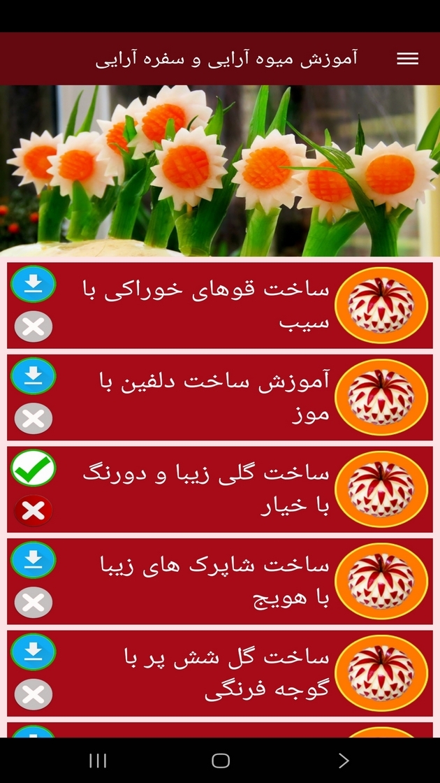 اسکرین شات 7 برنامه آموزش میوه آرایی و سفره آرایی