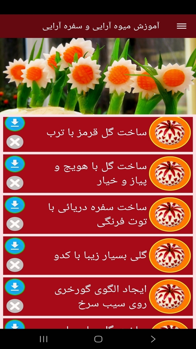 اسکرین شات 10 برنامه آموزش میوه آرایی و سفره آرایی