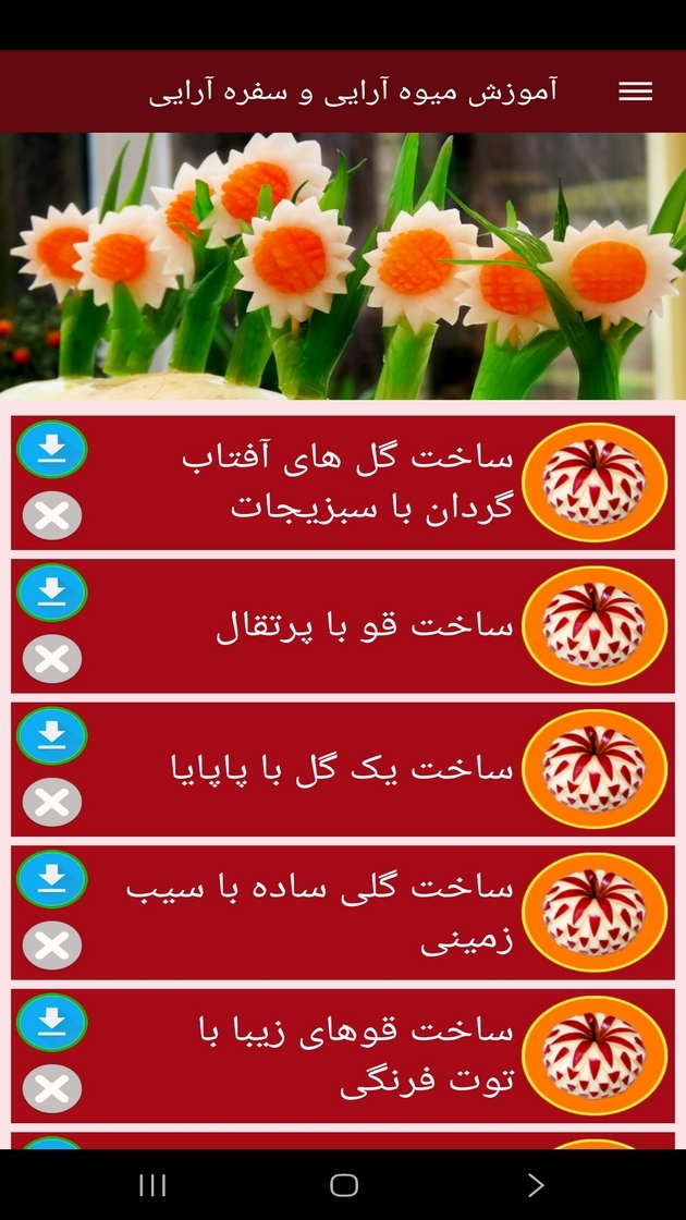 اسکرین شات 9 برنامه آموزش میوه آرایی و سفره آرایی