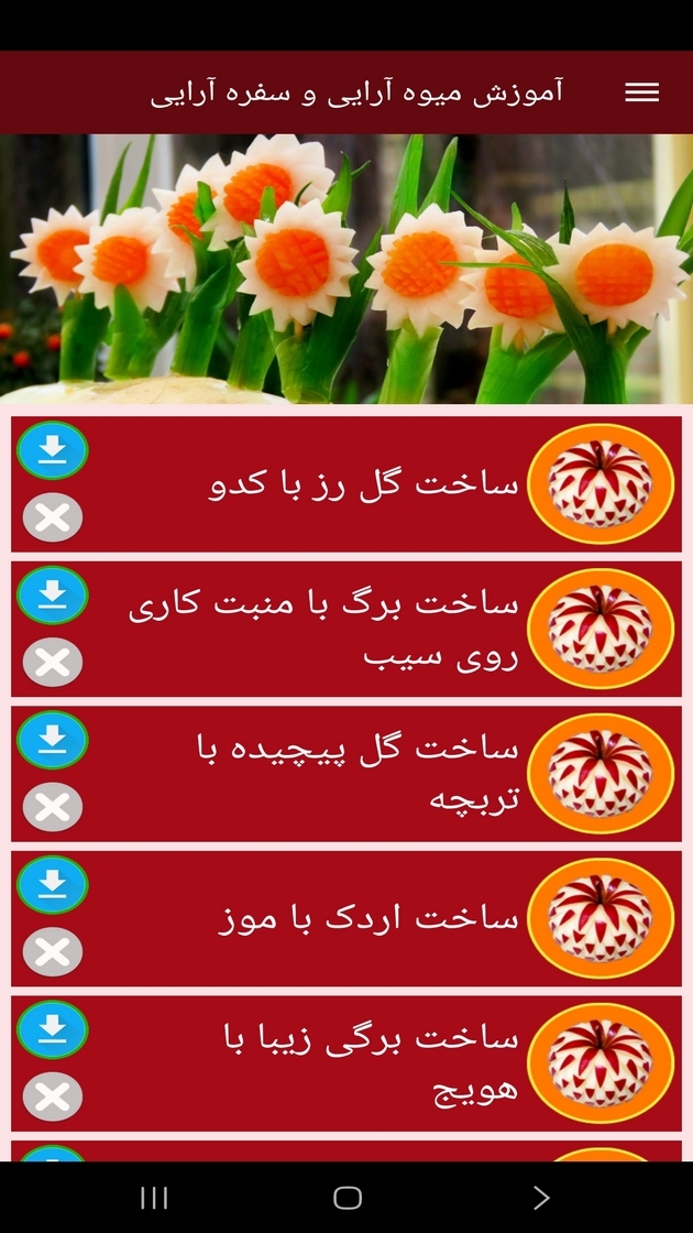 اسکرین شات 11 برنامه آموزش میوه آرایی و سفره آرایی