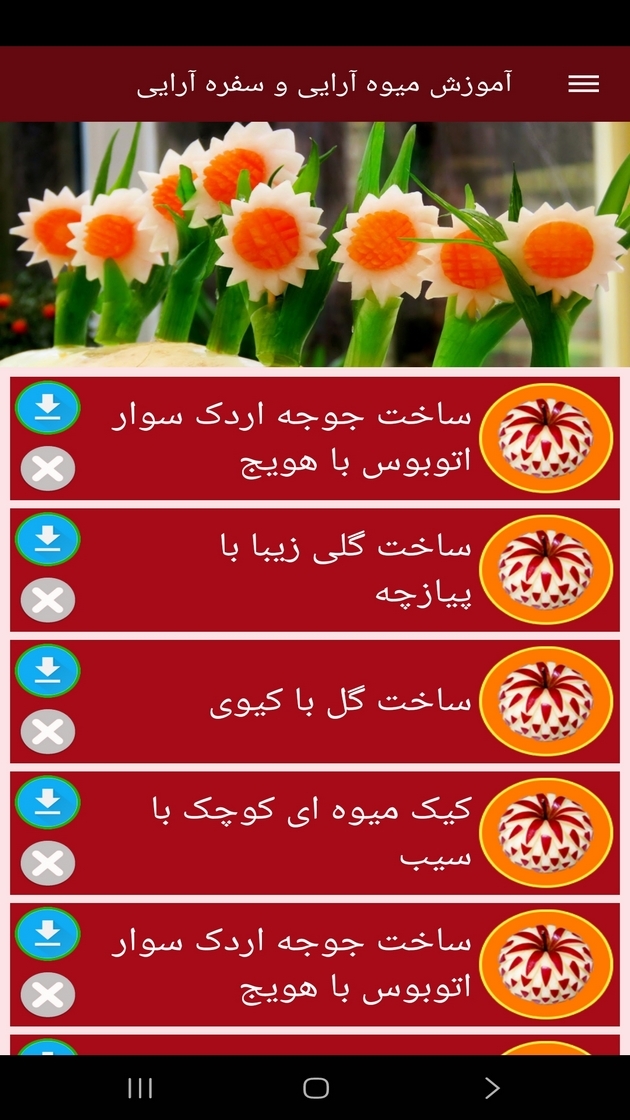 اسکرین شات 12 برنامه آموزش میوه آرایی و سفره آرایی