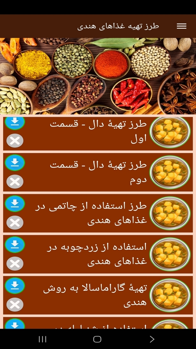 اسکرین شات 12 برنامه طرز تهیه غذاهای هندی (فیلم)