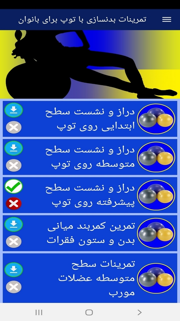 اسکرین شات 9 برنامه تمرینات بدنسازی با توپ برای بانوان