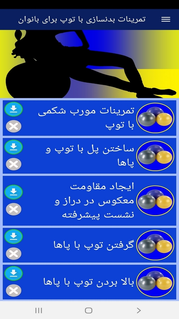 اسکرین شات 2 برنامه تمرینات بدنسازی با توپ برای بانوان