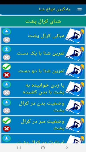 اسکرین شات 4 برنامه یادگیری انواع شنا