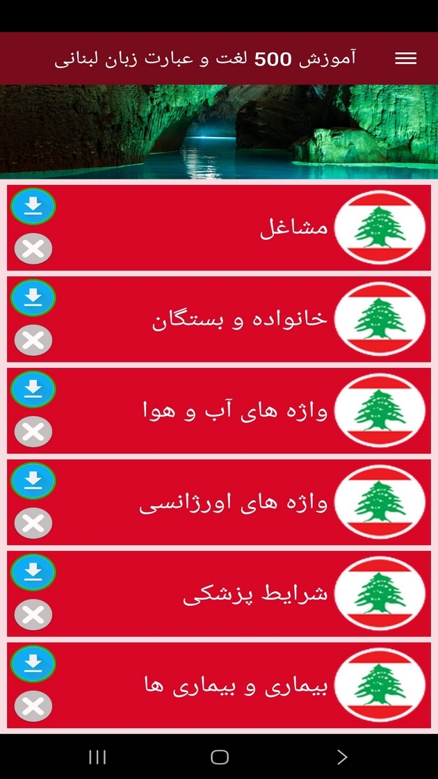 اسکرین شات 6 برنامه ‏آموزش 500 لغت و عبارت زبان لبنانی