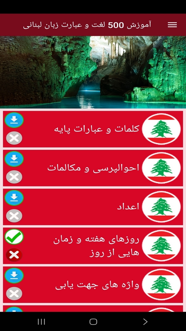 اسکرین شات 9 برنامه ‏آموزش 500 لغت و عبارت زبان لبنانی