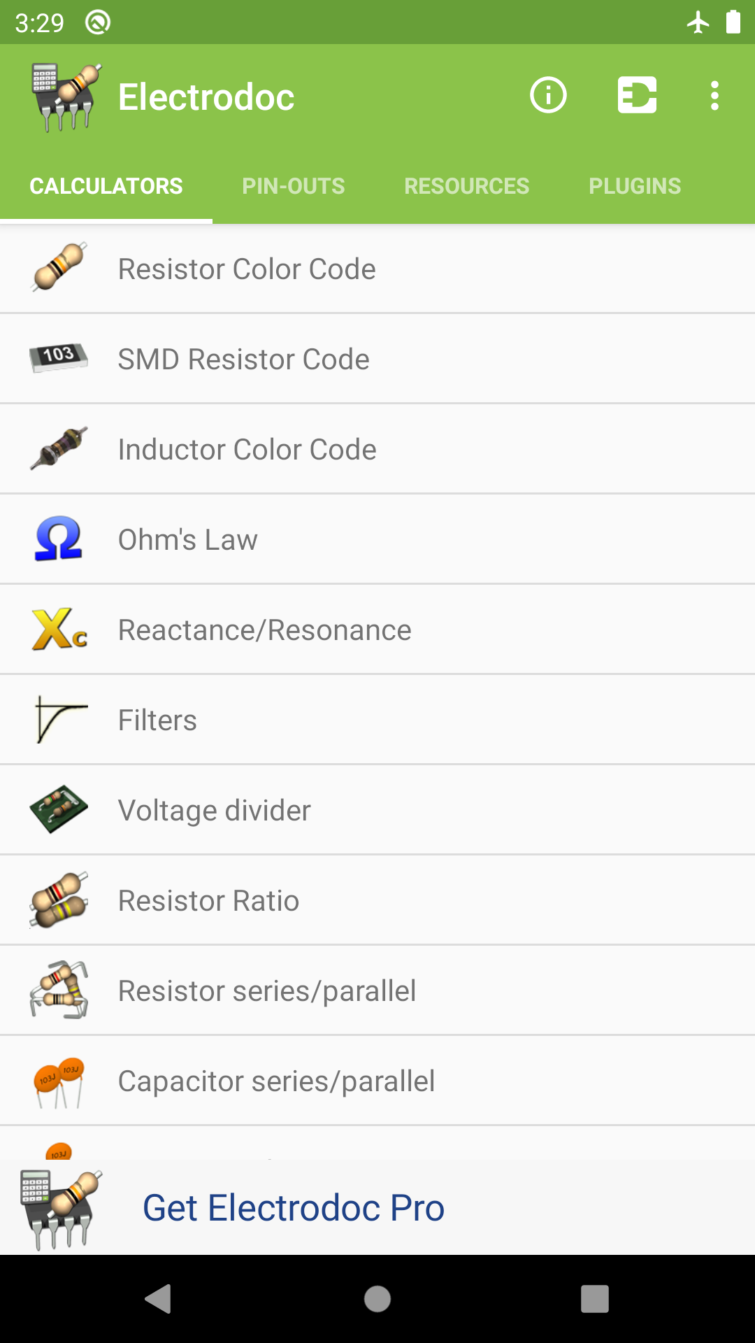 اسکرین شات 1 برنامه Electrodoc - electronics tools