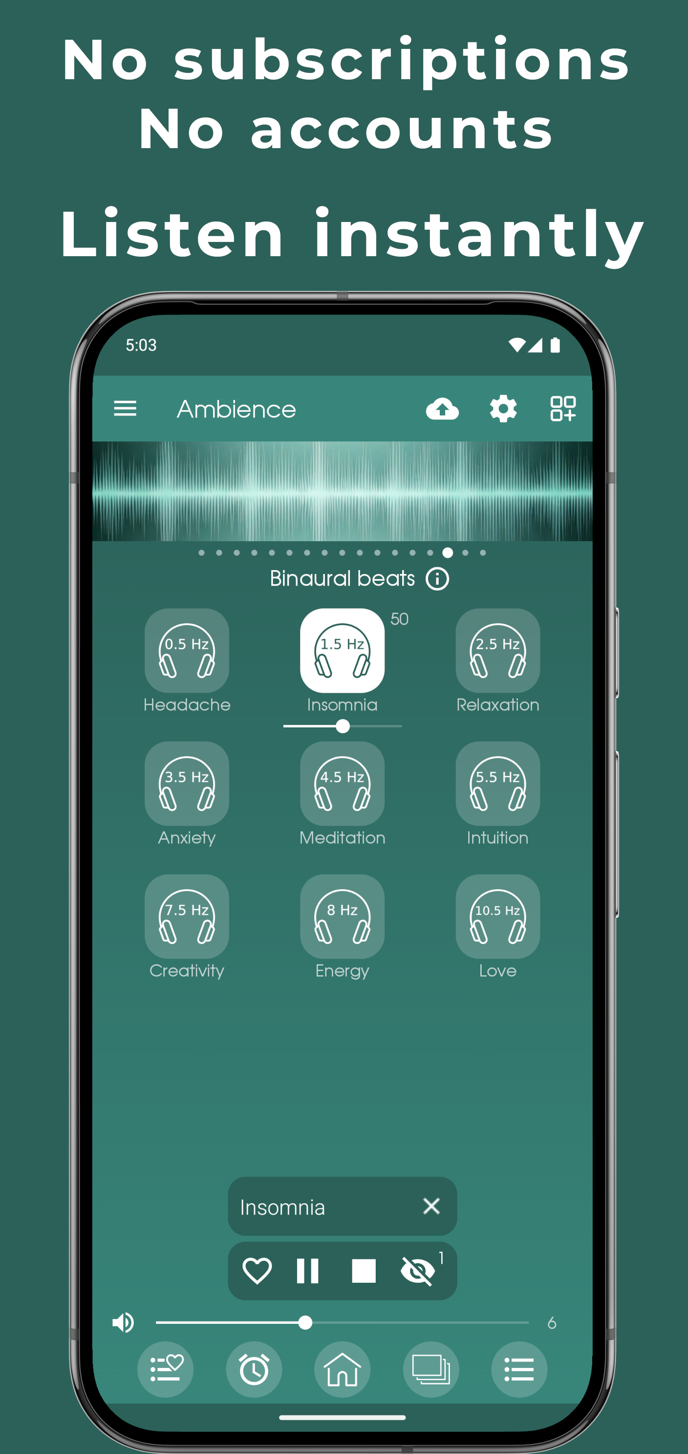 اسکرین شات 2 برنامه Ambience: sleep sounds