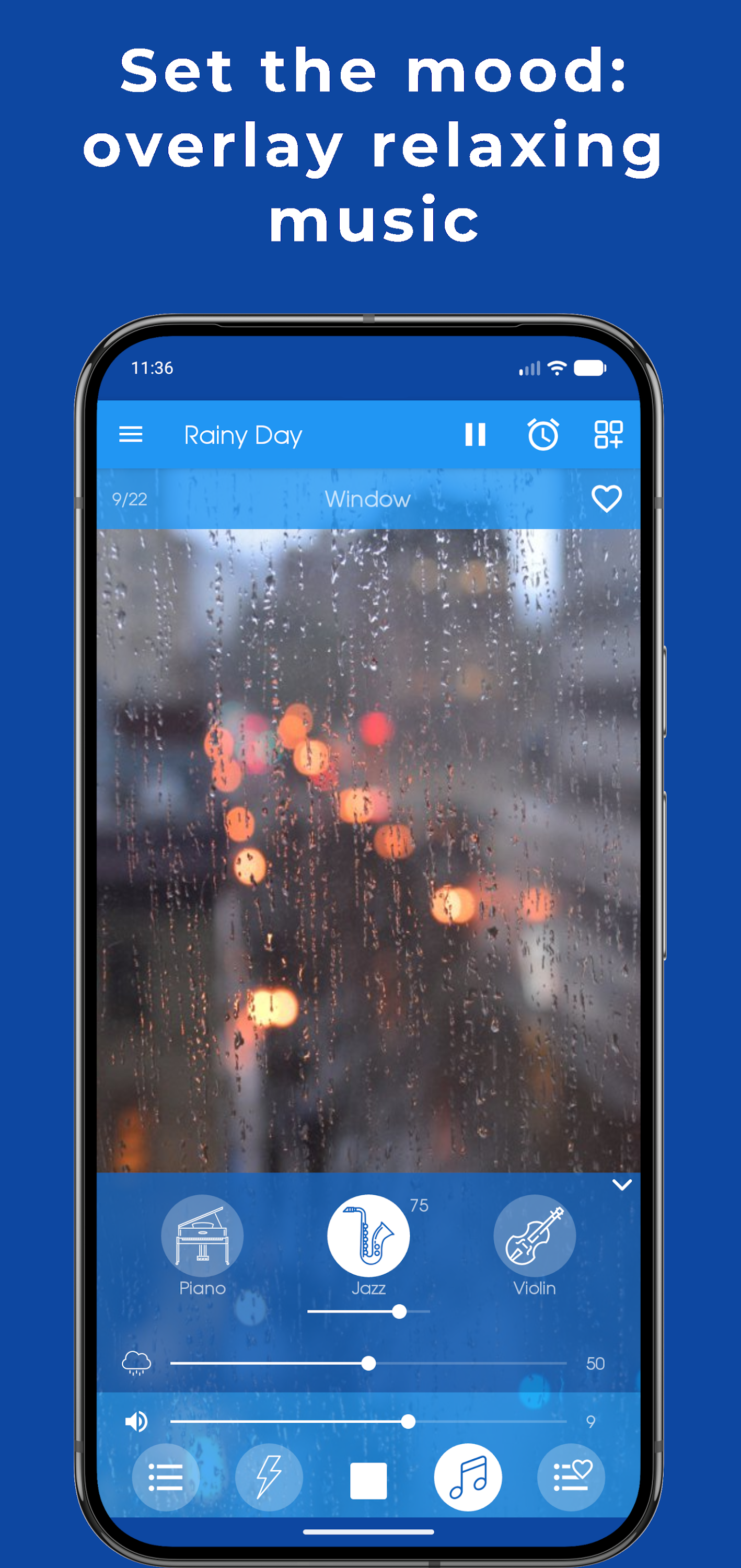 اسکرین شات 6 برنامه Rainy Day: sleep sounds