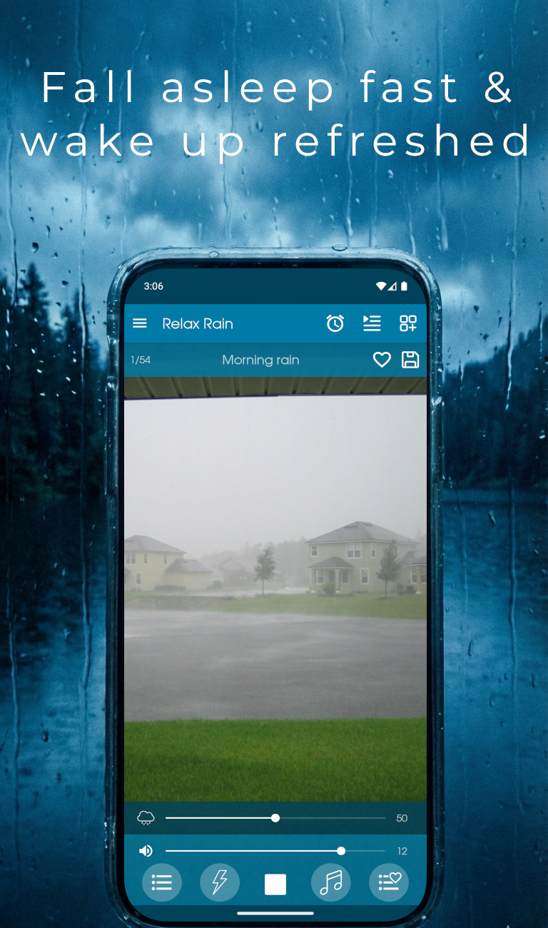 اسکرین شات 1 برنامه Relax Rain: sleep sounds