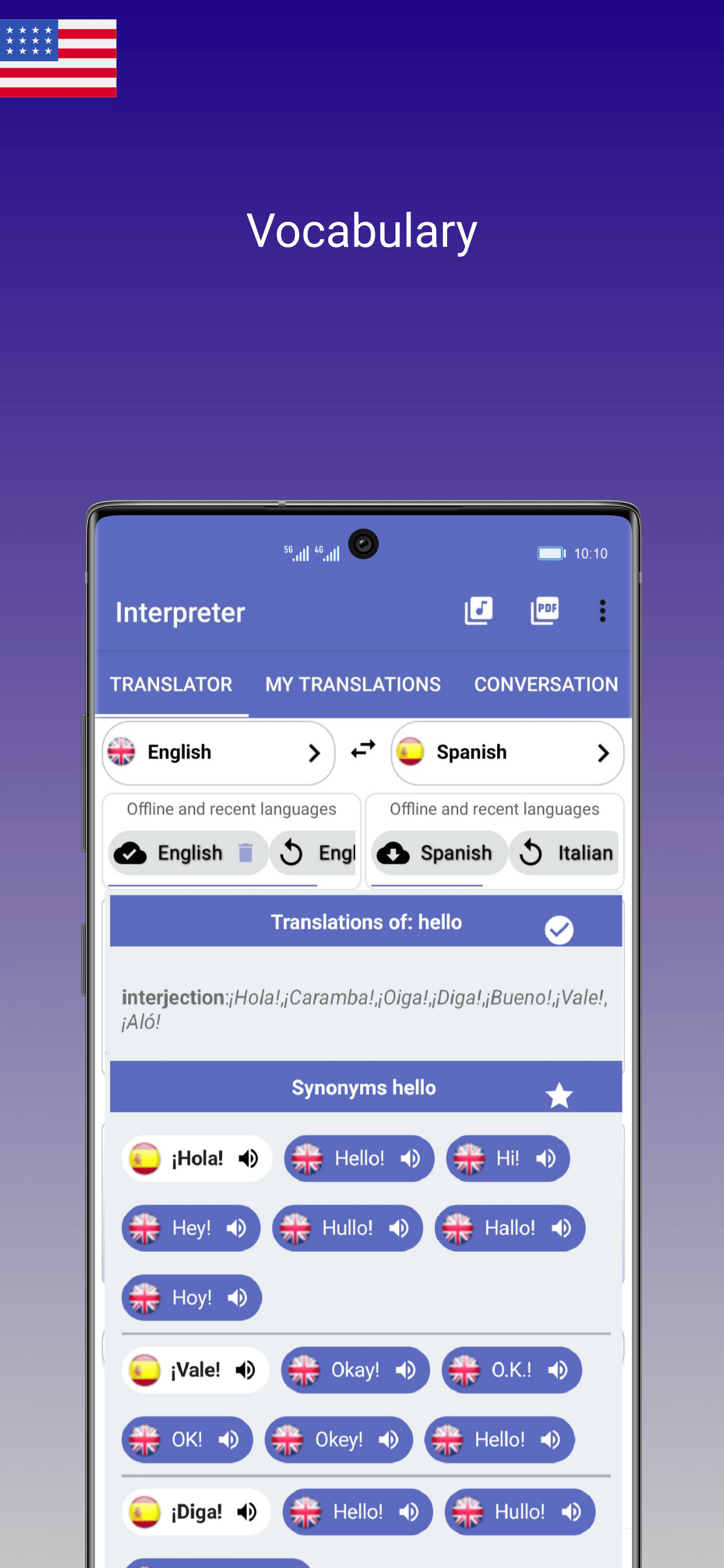 اسکرین شات 6 برنامه Interpreter Voice Translator