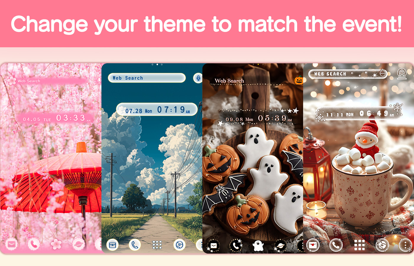 اسکرین شات 4 برنامه Wallpaper Theme +HOME Launcher