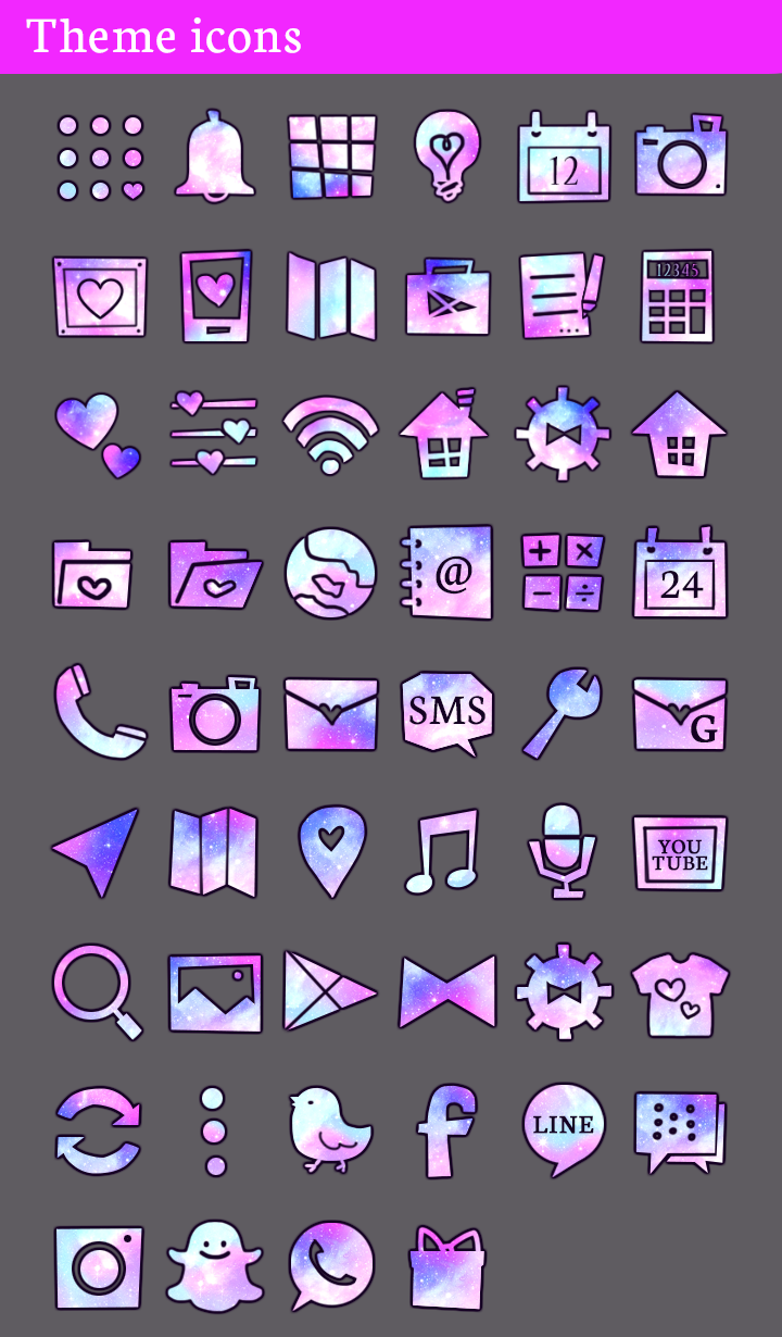 اسکرین شات 4 برنامه Galaxy Heart Theme