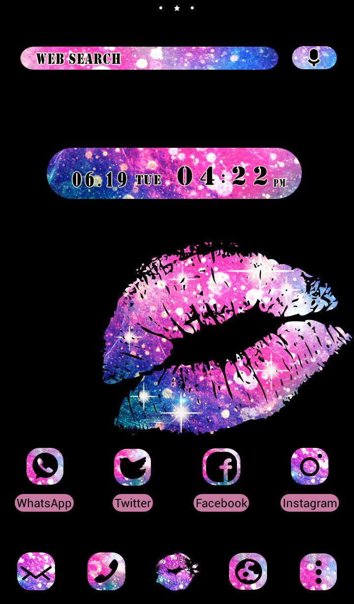 اسکرین شات 1 برنامه Galaxy Lips Theme