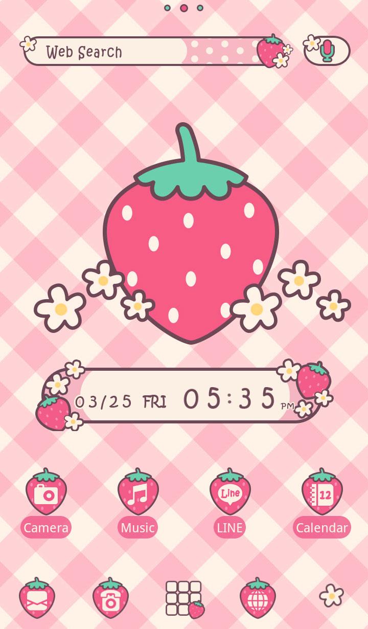 اسکرین شات 1 برنامه Strawberry Checks +HOME Theme