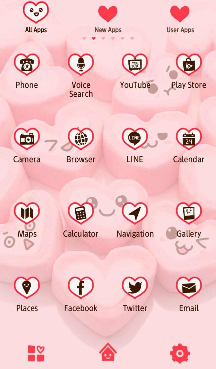 اسکرین شات 3 برنامه Marshmallow Hearts +HOME Theme