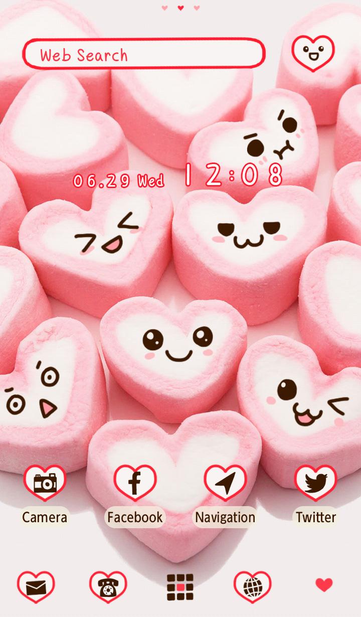 اسکرین شات 5 برنامه Marshmallow Hearts +HOME Theme