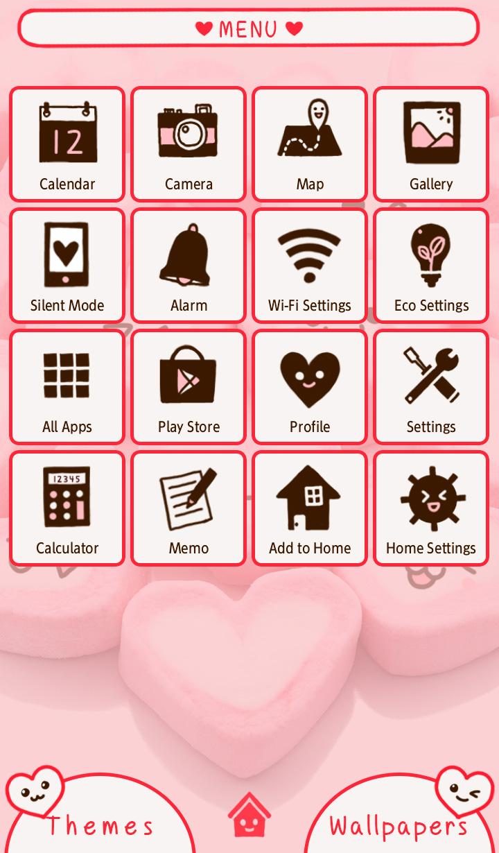 اسکرین شات 2 برنامه Marshmallow Hearts +HOME Theme