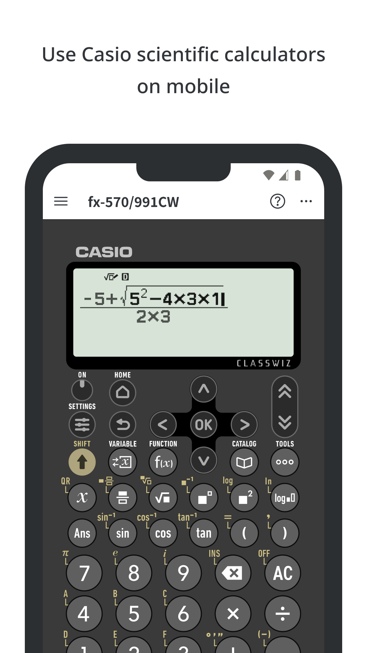 اسکرین شات 3 برنامه ClassWiz Calc App QR