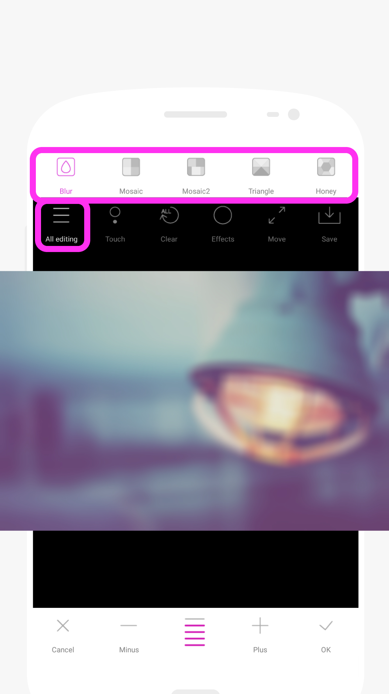 اسکرین شات 4 برنامه Point Blur : blur photo editor