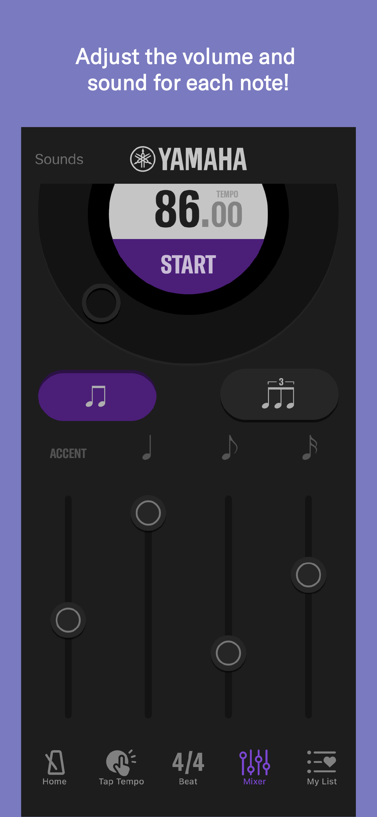 اسکرین شات 3 برنامه Yamaha METRONOME