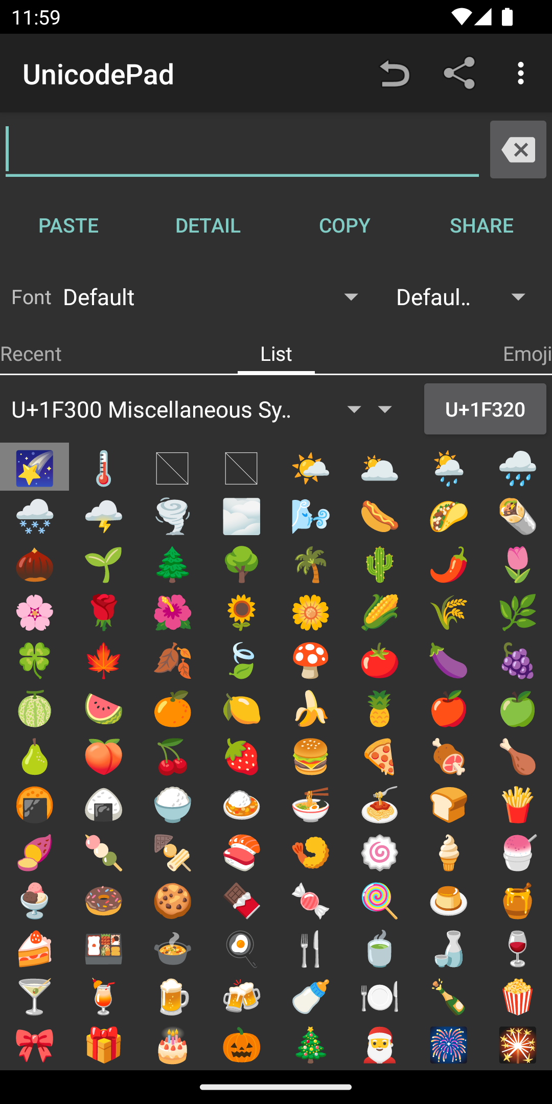 اسکرین شات 2 برنامه Unicode Pad