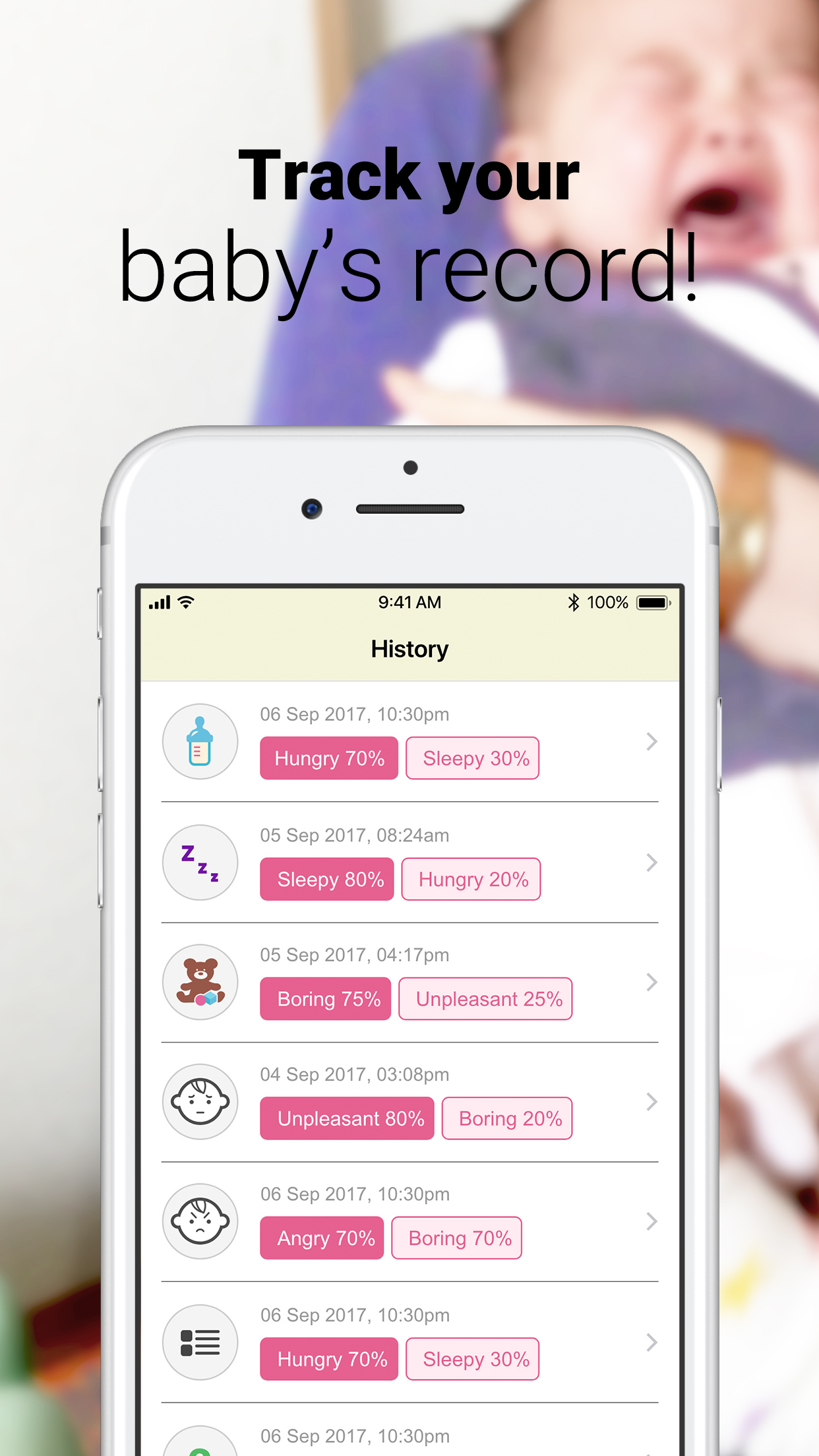 اسکرین شات 5 برنامه CryAnalyzer - baby translator