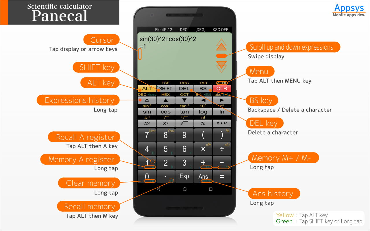 اسکرین شات 2 برنامه Panecal Scientific Calculator
