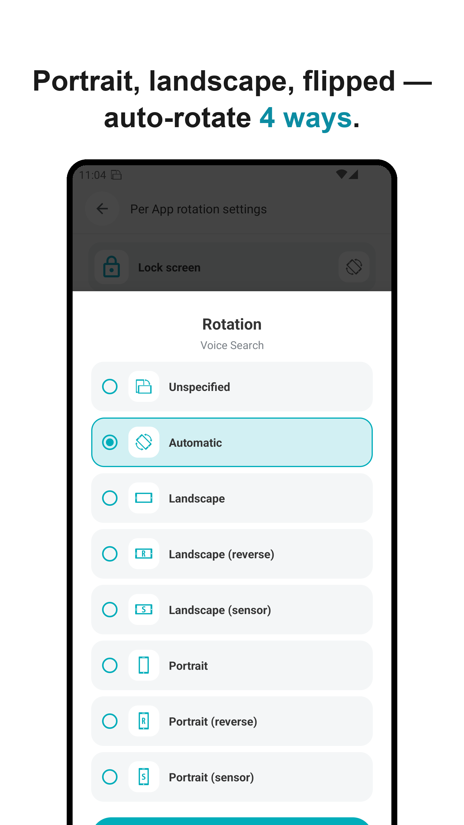 اسکرین شات 3 برنامه Rotation Control: Auto Rotate
