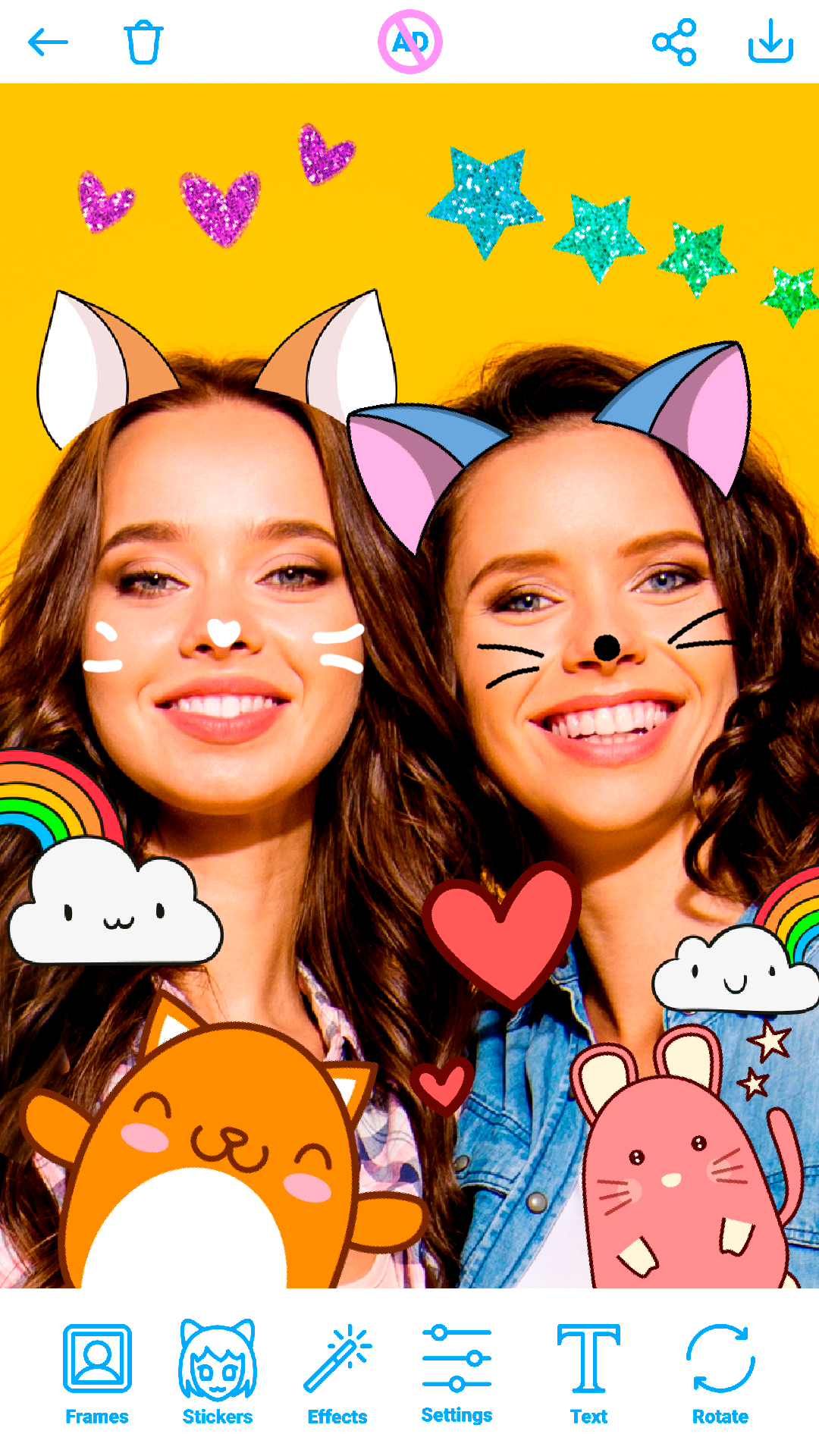 اسکرین شات 1 برنامه Kawaii Photo Stickers & Editor