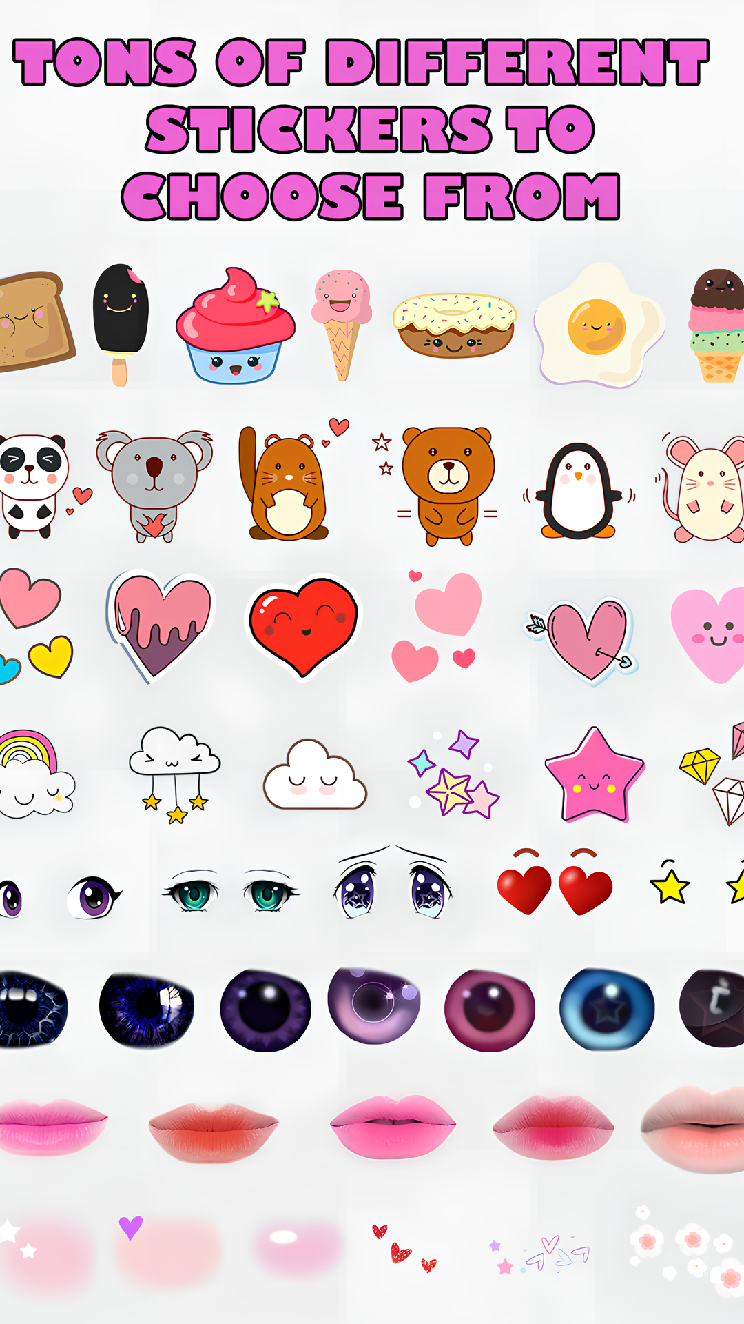 اسکرین شات 6 برنامه Kawaii Photo Stickers & Editor