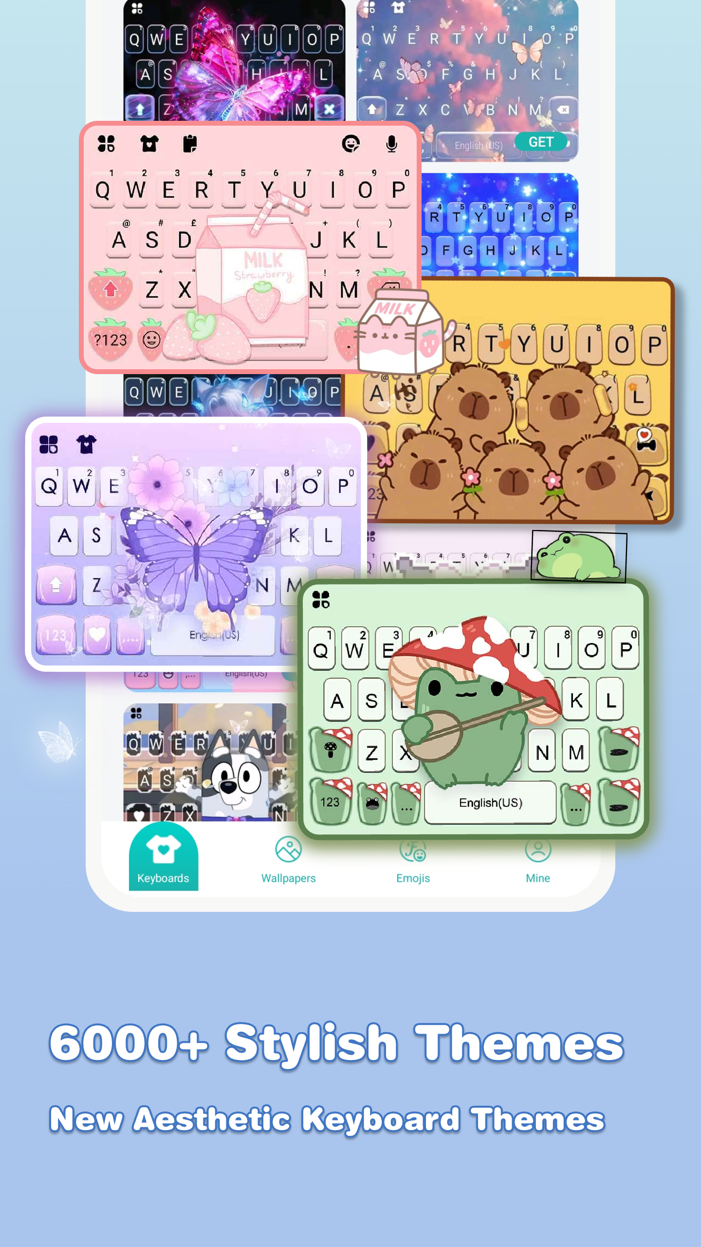 اسکرین شات 1 برنامه Kika Keyboard: Custom themes