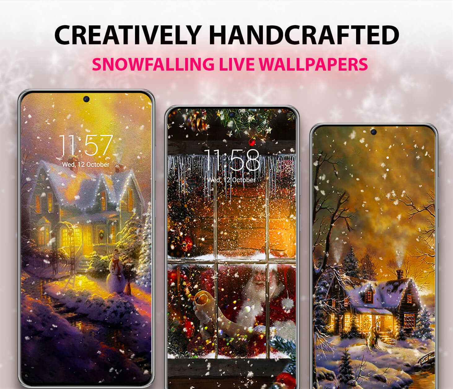 اسکرین شات 2 برنامه Snowfalling Live Wallpapers