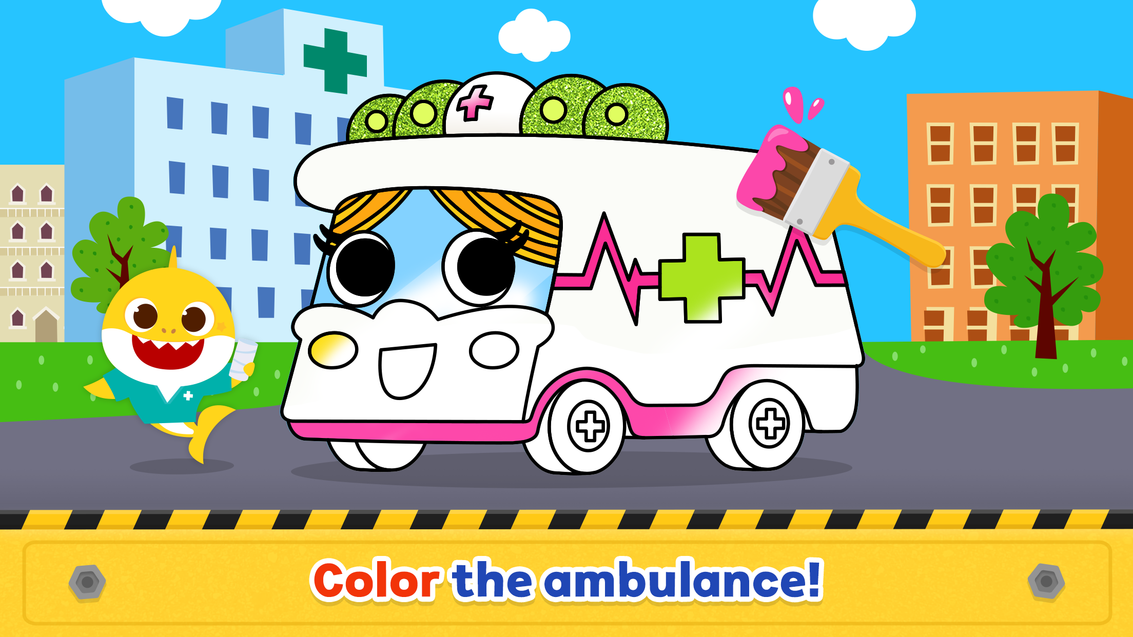اسکرین شات 4 برنامه Baby Shark Car Town: Kid Games