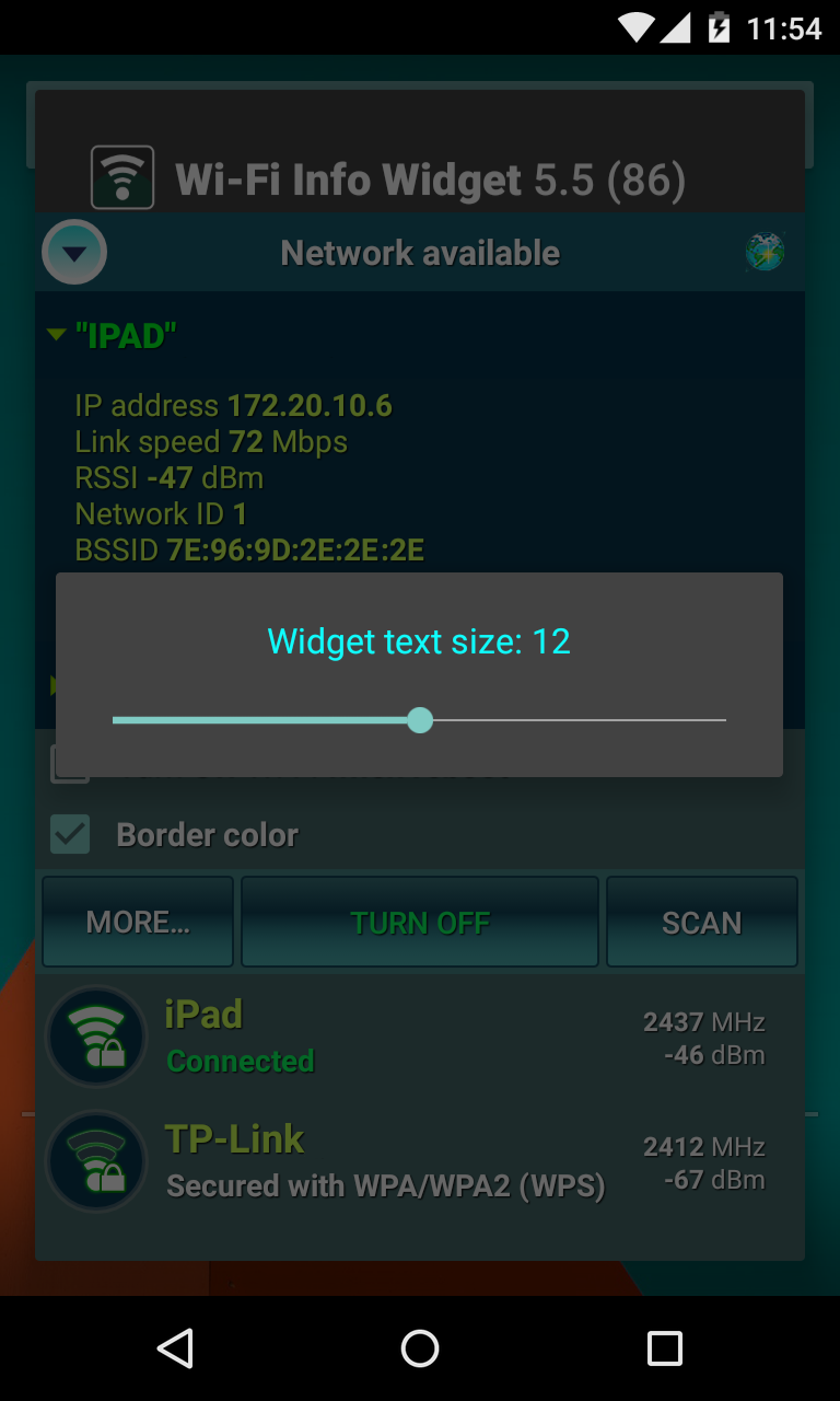 اسکرین شات 5 برنامه Wi-Fi Info Widget