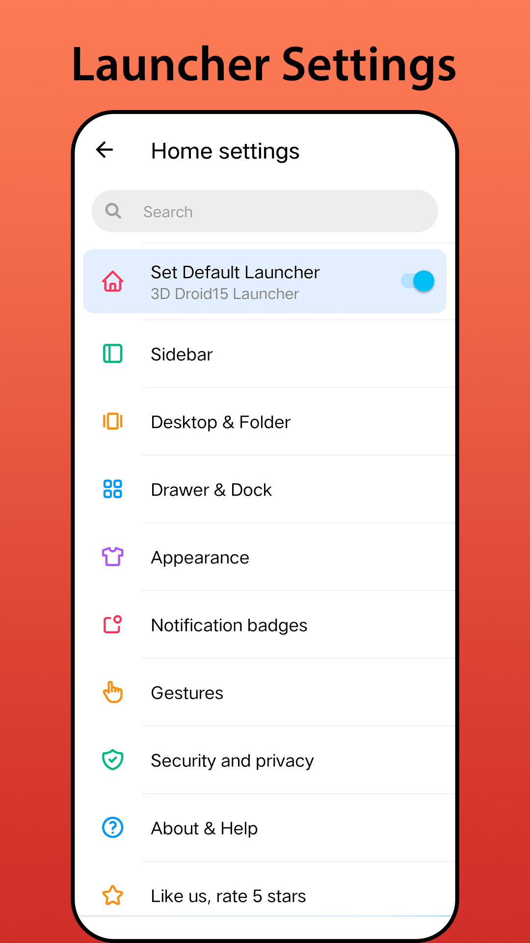 اسکرین شات 8 برنامه 3D Color Launcher: Droid 16