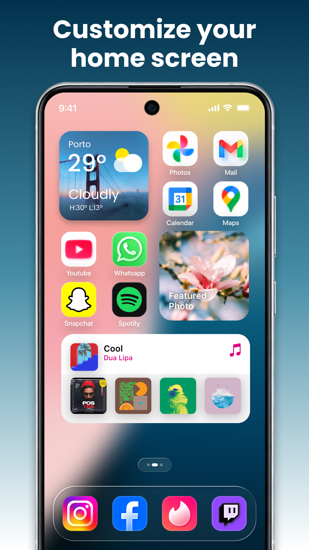 اسکرین شات 2 برنامه 1 Launcher - Home Launcher