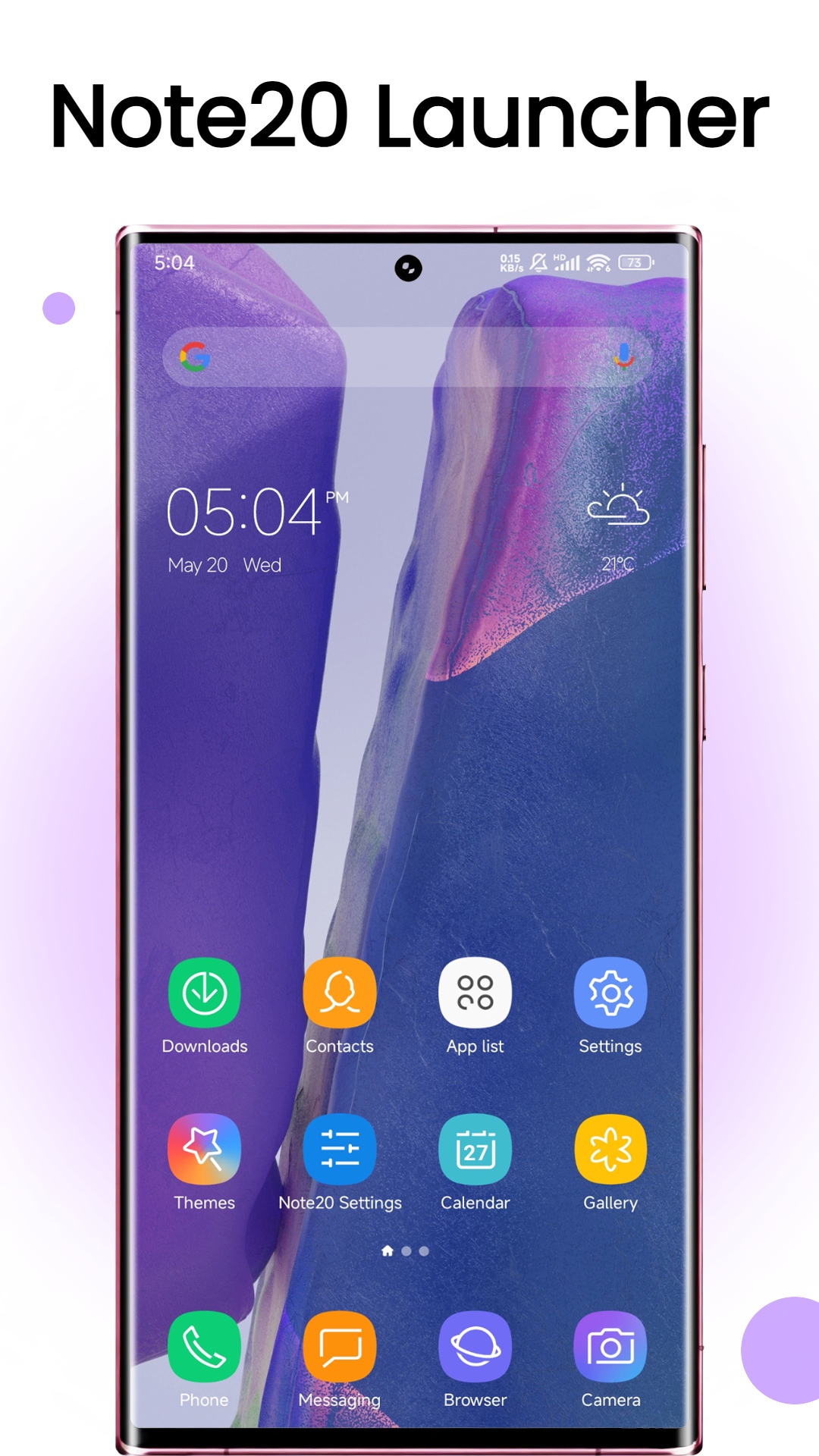 اسکرین شات 1 برنامه Note Launcher - Galaxy Note20